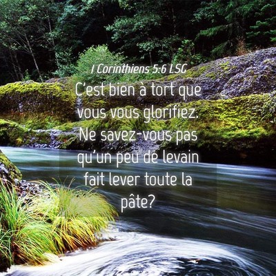 Picture 04 - 1 Corinthiens 5:6 LSG - C'est bien à tort que vous vous glorifiez. Ne - Bible Verse Picture