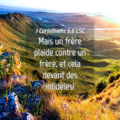Picture 04 - 1 Corinthiens 6:6 LSG - Mais un frère plaide contre un frère, et cela - Bible Verse Picture