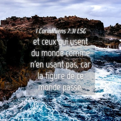 Picture 04 - 1 Corinthiens 7:31 LSG - et ceux qui usent du monde comme n'en usant pas, - Bible Verse Picture