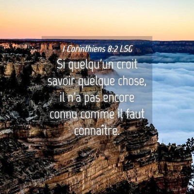 Picture 04 - 1 Corinthiens 8:2 LSG - Si quelqu'un croit savoir quelque chose, il n'a - Bible Verse Picture