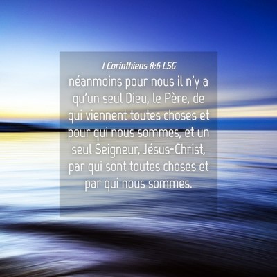 Picture 04 - 1 Corinthiens 8:6 LSG - néanmoins pour nous il n'y a qu'un seul Dieu, le - Bible Verse Picture