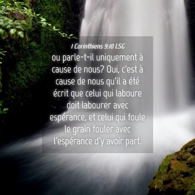 Picture 04 - 1 Corinthiens 9:10 LSG - ou parle-t-il uniquement à cause de nous? Oui, - Bible Verse Picture