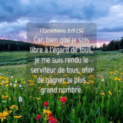 Picture 04 - 1 Corinthiens 9:19 LSG - Car, bien que je sois libre à l'égard de tous, - Bible Verse Picture