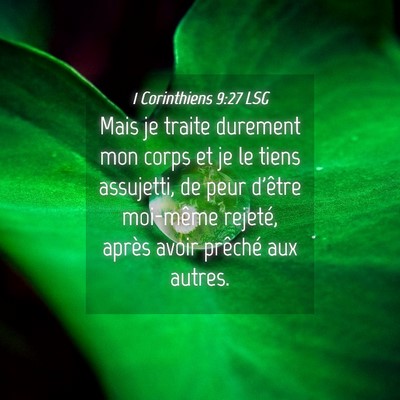 Picture 04 - 1 Corinthiens 9:27 LSG - Mais je traite durement mon corps et je le tiens - Bible Verse Picture