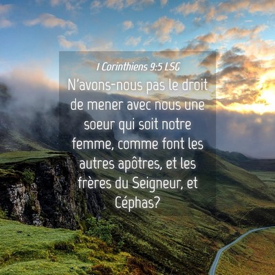 Picture 04 - 1 Corinthiens 9:5 LSG - N'avons-nous pas le droit de mener avec nous une - Bible Verse Picture