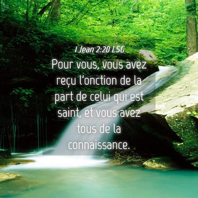 Picture 04 - 1 Jean 2:20 LSG - Pour vous, vous avez reçu l'onction de la part - Bible Verse Picture