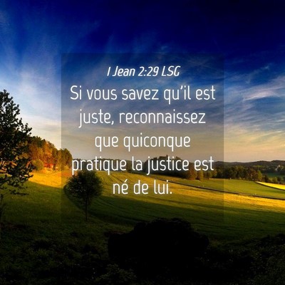 Picture 04 - 1 Jean 2:29 LSG - Si vous savez qu'il est juste, reconnaissez que - Bible Verse Picture