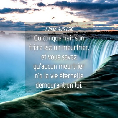 Picture 04 - 1 Jean 3:15 LSG - Quiconque hait son frère est un meurtrier, et - Bible Verse Picture