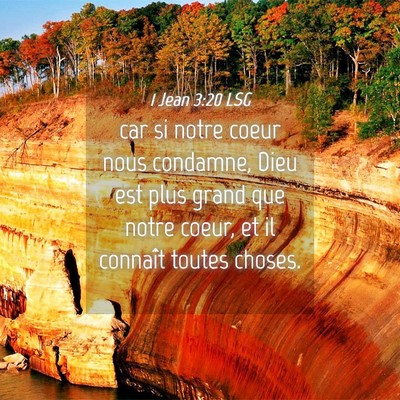 Picture 04 - 1 Jean 3:20 LSG - car si notre coeur nous condamne, Dieu est plus - Bible Verse Picture