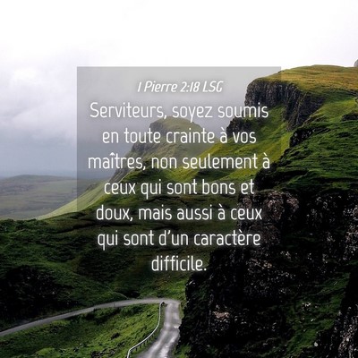Picture 04 - 1 Pierre 2:18 LSG - Serviteurs, soyez soumis en toute crainte à vos - Bible Verse Picture