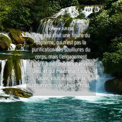 Picture 04 - 1 Pierre 3:21 LSG - Cette eau était une figure du baptême, qui - Bible Verse Picture