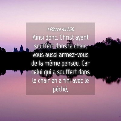Picture 04 - 1 Pierre 4:1 LSG - Ainsi donc, Christ ayant souffert dans la chair, - Bible Verse Picture