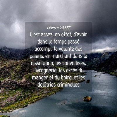 Picture 04 - 1 Pierre 4:3 LSG - C'est assez, en effet, d'avoir dans le temps - Bible Verse Picture