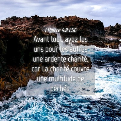 Picture 04 - 1 Pierre 4:8 LSG - Avant tout, ayez les uns pour les autres une - Bible Verse Picture