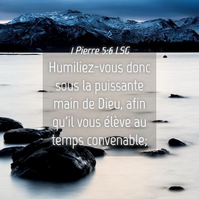 Picture 04 - 1 Pierre 5:6 LSG - Humiliez-vous donc sous la puissante main de - Bible Verse Picture