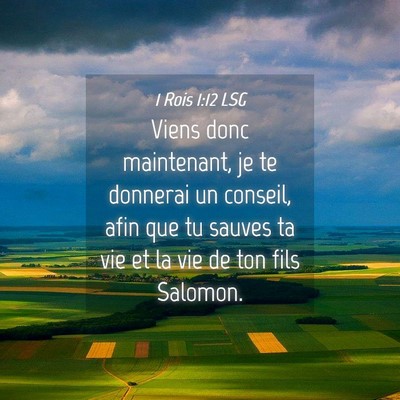 Picture 04 - 1 Rois 1:12 LSG - Viens donc maintenant, je te donnerai un conseil, - Bible Verse Picture