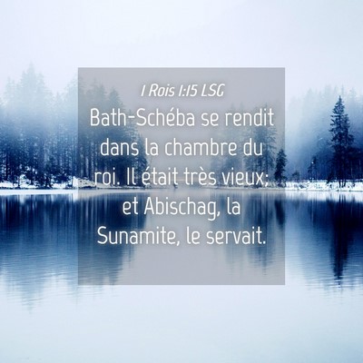 Picture 04 - 1 Rois 1:15 LSG - Bath-Schéba se rendit dans la chambre du roi. Il - Bible Verse Picture