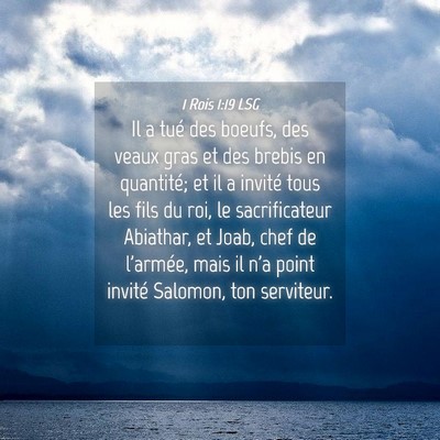 Picture 04 - 1 Rois 1:19 LSG - Il a tué des boeufs, des veaux gras et des - Bible Verse Picture