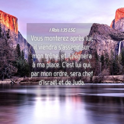 Picture 04 - 1 Rois 1:35 LSG - Vous monterez après lui; il viendra s'asseoir - Bible Verse Picture