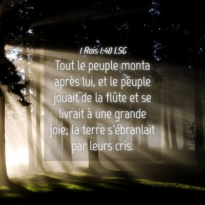 Picture 04 - 1 Rois 1:40 LSG - Tout le peuple monta après lui, et le peuple - Bible Verse Picture