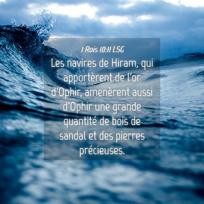 Picture 04 - 1 Rois 10:11 LSG - Les navires de Hiram, qui apportèrent de l'or - Bible Verse Picture