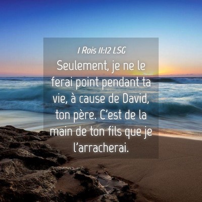 Picture 04 - 1 Rois 11:12 LSG - Seulement, je ne le ferai point pendant ta vie, - Bible Verse Picture