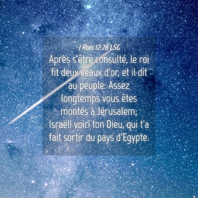 Picture 04 - 1 Rois 12:28 LSG - Après s'être consulté, le roi fit deux veaux - Bible Verse Picture