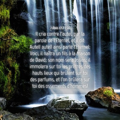 Picture 04 - 1 Rois 13:2 LSG - Il cria contre l'autel, par la parole de - Bible Verse Picture