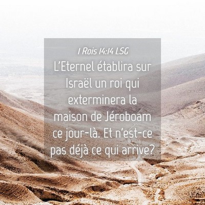 Picture 04 - 1 Rois 14:14 LSG - L'Eternel établira sur Israël un roi qui - Bible Verse Picture