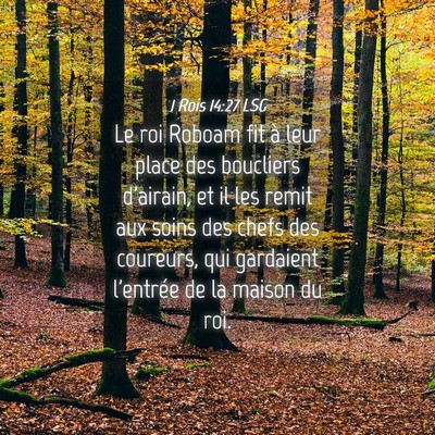Picture 04 - 1 Rois 14:27 LSG - Le roi Roboam fit à leur place des boucliers - Bible Verse Picture