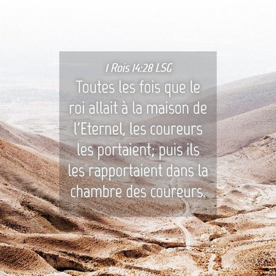 Picture 04 - 1 Rois 14:28 LSG - Toutes les fois que le roi allait à la maison de - Bible Verse Picture