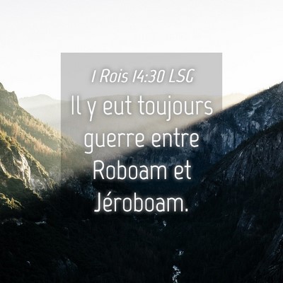 Picture 04 - 1 Rois 14:30 LSG - Il y eut toujours guerre entre Roboam et - Bible Verse Picture