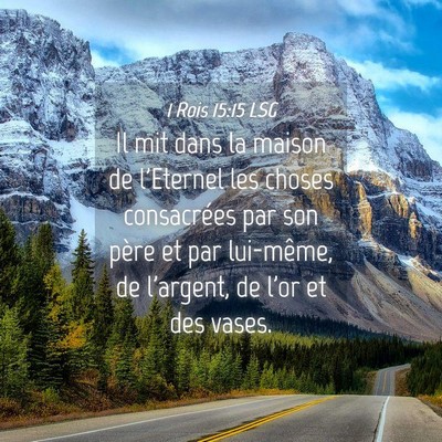 Picture 04 - 1 Rois 15:15 LSG - Il mit dans la maison de l'Eternel les choses - Bible Verse Picture
