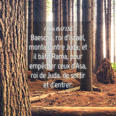 Picture 04 - 1 Rois 15:17 LSG - Baescha, roi d'Israël, monta contre Juda; et il - Bible Verse Picture