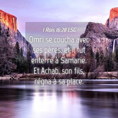 Picture 04 - 1 Rois 16:28 LSG - Omri se coucha avec ses pères, et il fut - Bible Verse Picture