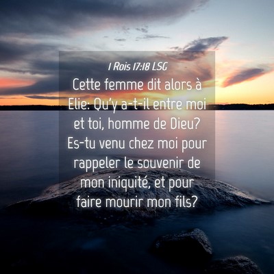 Picture 04 - 1 Rois 17:18 LSG - Cette femme dit alors à Elie: Qu'y a-t-il entre - Bible Verse Picture