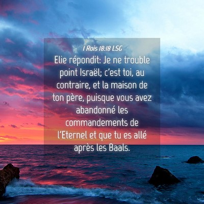 Picture 04 - 1 Rois 18:18 LSG - Elie répondit: Je ne trouble point Israël; - Bible Verse Picture