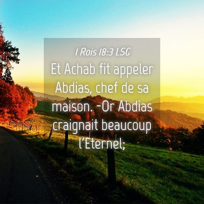 Picture 04 - 1 Rois 18:3 LSG - Et Achab fit appeler Abdias, chef de sa maison. - Bible Verse Picture