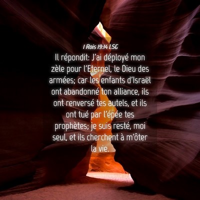 Picture 04 - 1 Rois 19:14 LSG - Il répondit: J'ai déployé mon zèle pour - Bible Verse Picture