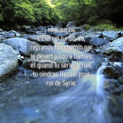 Picture 04 - 1 Rois 19:15 LSG - L'Eternel lui dit: Va, reprends ton chemin par le - Bible Verse Picture