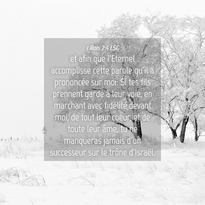 Picture 04 - 1 Rois 2:4 LSG - et afin que l'Eternel accomplisse cette parole - Bible Verse Picture
