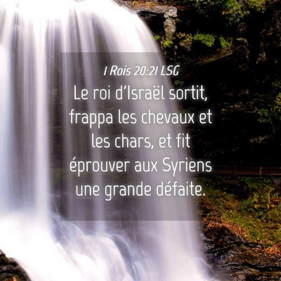 Picture 04 - 1 Rois 20:21 LSG - Le roi d'Israël sortit, frappa les chevaux et - Bible Verse Picture