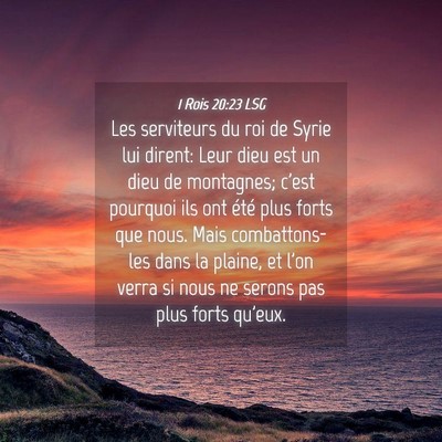Picture 04 - 1 Rois 20:23 LSG - Les serviteurs du roi de Syrie lui dirent: Leur - Bible Verse Picture