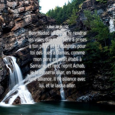 Picture 04 - 1 Rois 20:34 LSG - Ben-Hadad lui dit: Je te rendrai les villes que - Bible Verse Picture