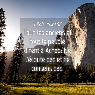 Picture 04 - 1 Rois 20:8 LSG - Tous les anciens et tout le peuple dirent à - Bible Verse Picture