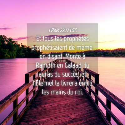 Picture 04 - 1 Rois 22:12 LSG - Et tous les prophètes prophétisaient de même, - Bible Verse Picture