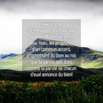 Picture 04 - 1 Rois 22:13 LSG - Le messager qui était allé appeler Michée lui - Bible Verse Picture