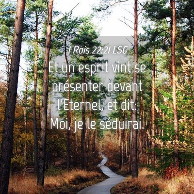 Picture 04 - 1 Rois 22:21 LSG - Et un esprit vint se présenter devant l'Eternel, - Bible Verse Picture
