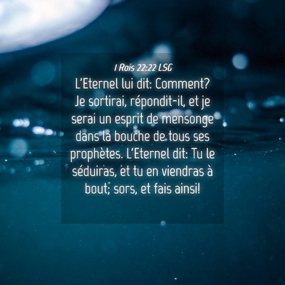 Picture 04 - 1 Rois 22:22 LSG - L'Eternel lui dit: Comment? Je sortirai, - Bible Verse Picture