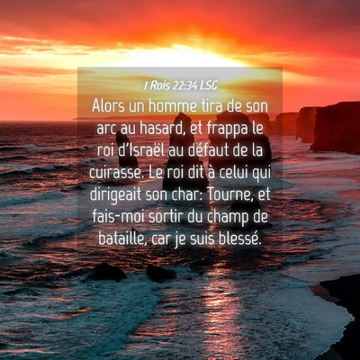 Picture 04 - 1 Rois 22:34 LSG - Alors un homme tira de son arc au hasard, et - Bible Verse Picture